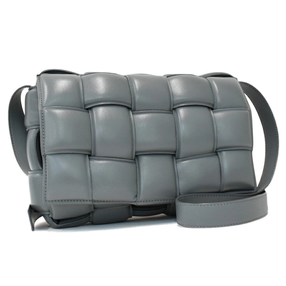 Bottega Veneta Padded Cassette Crossbody Bag Leather Gray Intrecciato